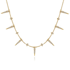 14K Yellow Gold Diamond Necklace