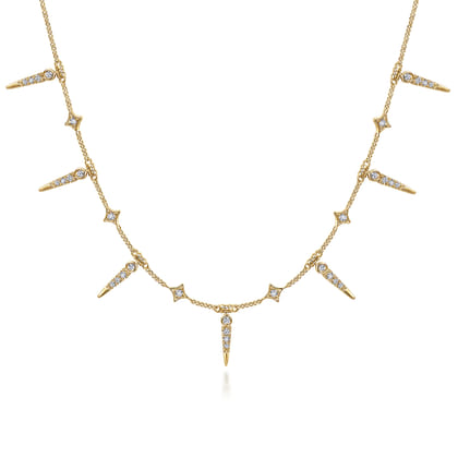 14K Yellow Gold Diamond Necklace