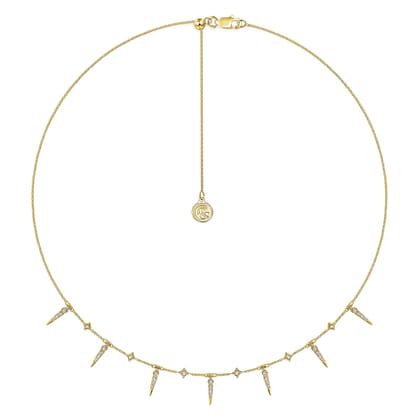 14K Yellow Gold Diamond Necklace