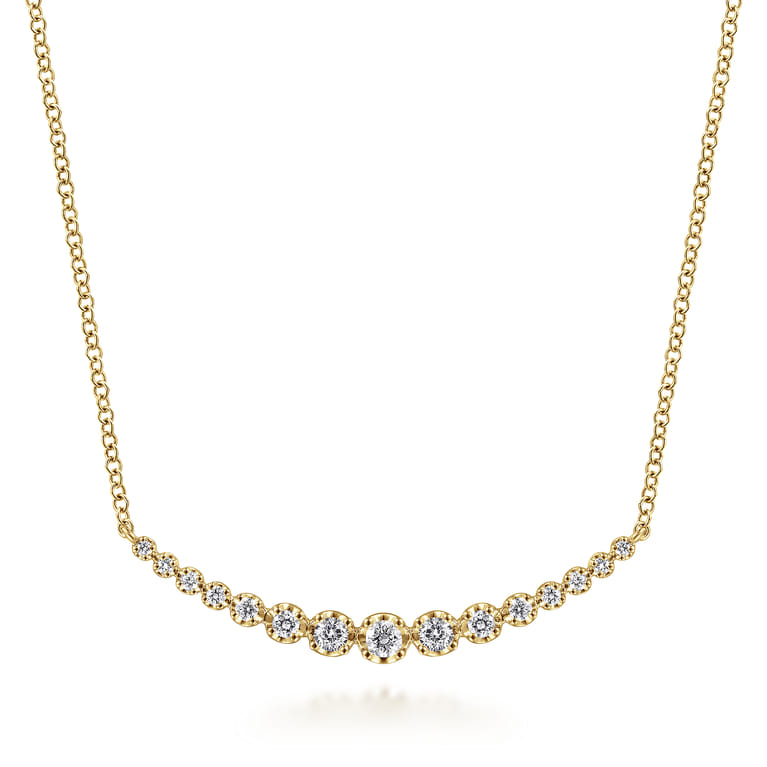 14K Yellow Gold Diamond Necklace - 0.25 ct - Shot 1