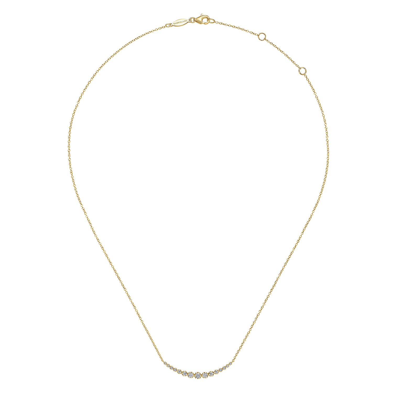 14K Yellow Gold Diamond Necklace - 0.25 ct - Shot 2