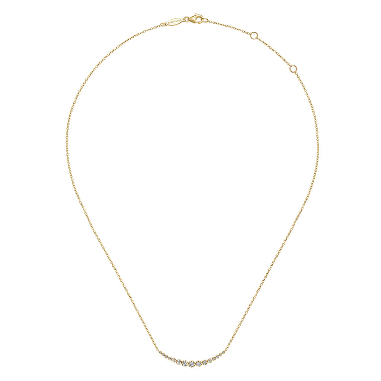 14K Yellow Gold Diamond Necklace - 0.25 ct - Shot 2