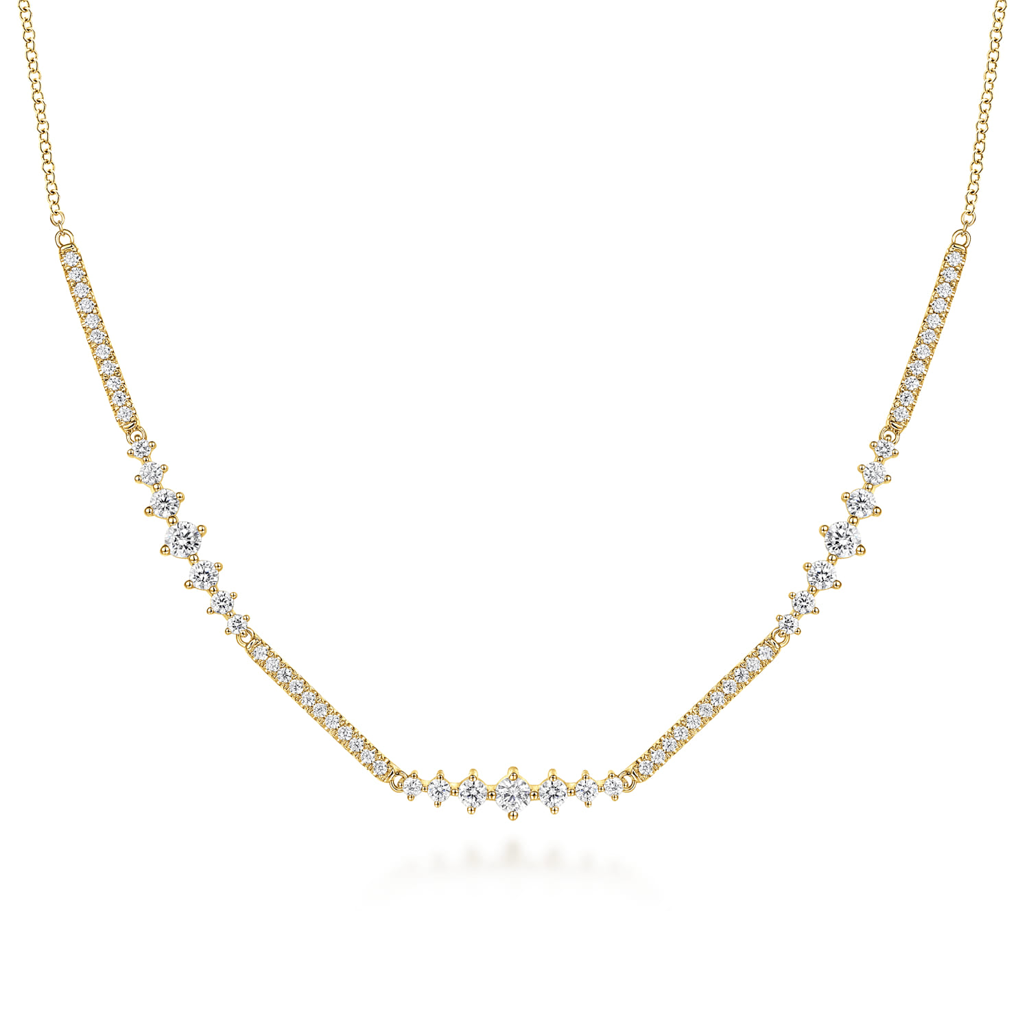 14K Yellow Gold Diamond Necklace - 1.53 ct - Shot 1