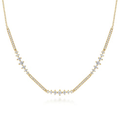 14K Yellow Gold Diamond Necklace