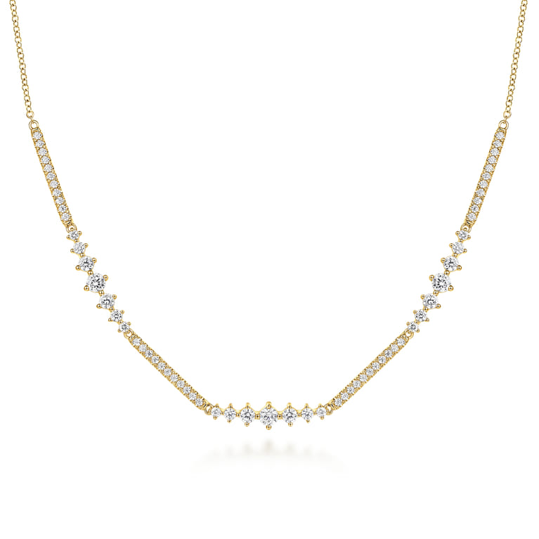 14K Yellow Gold Diamond Necklace - 1.53 ct - Shot 1