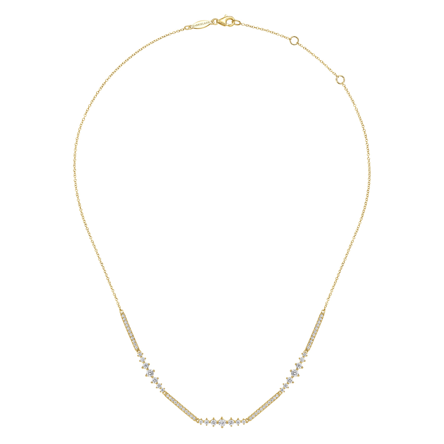 14K Yellow Gold Diamond Necklace - 1.53 ct - Shot 2