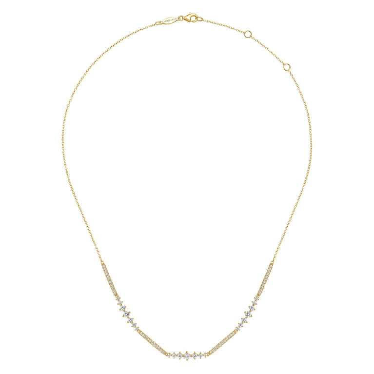 14K Yellow Gold Diamond Necklace - 1.53 ct - Shot 2