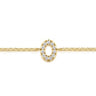 14K Yellow Gold Diamond O Initial Chain Bracelet - 0.07 ct