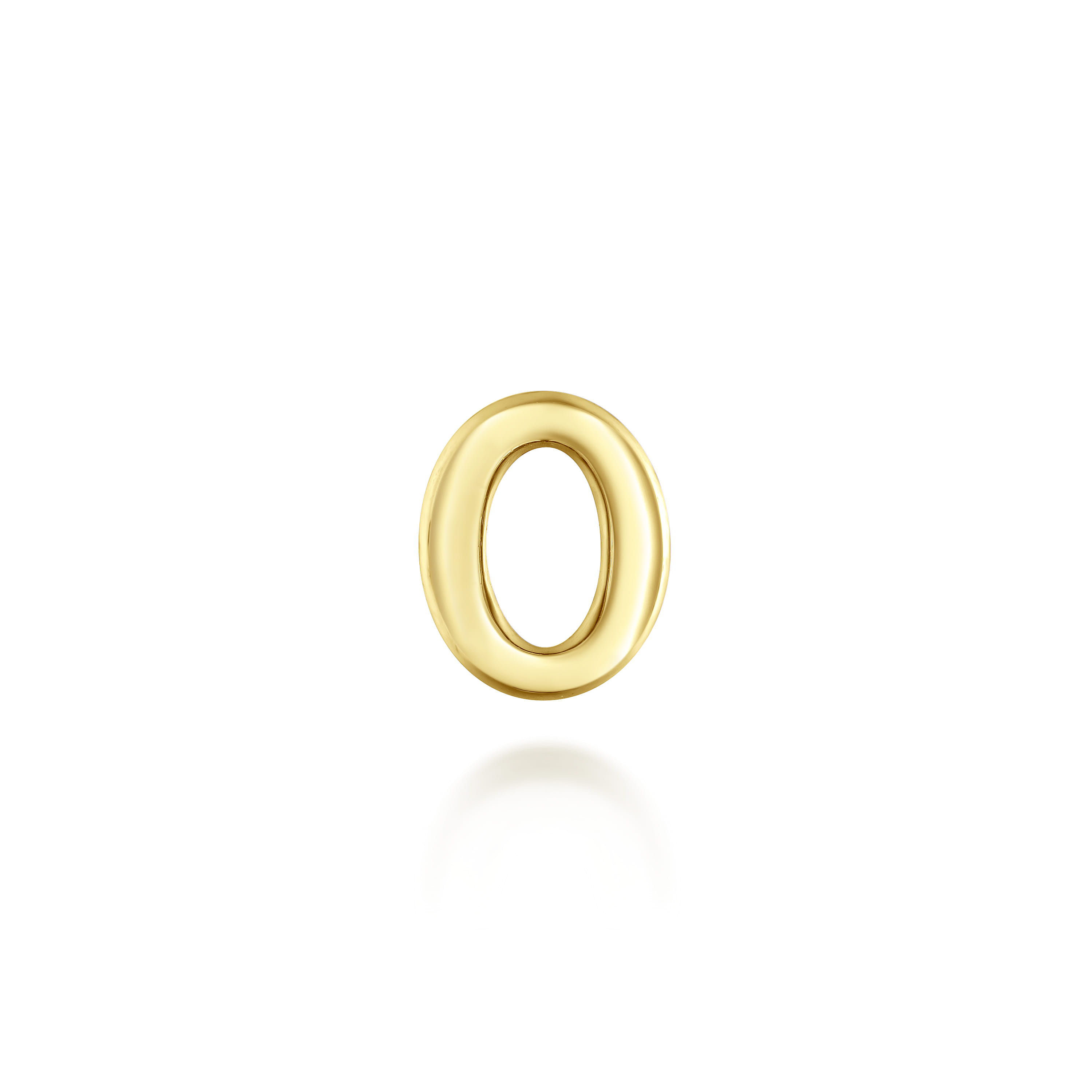 14K Yellow Gold Diamond O Initial Locket Charm - 0.05 ct - Shot 2
