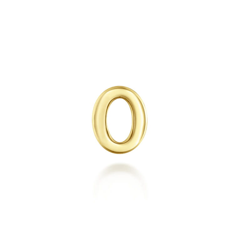 14K Yellow Gold Diamond O Initial Locket Charm - 0.05 ct - Shot 2