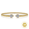 14K Yellow Gold Diamond Open Bangle Bracelet 0.25ct-Bujukan - 0.25 ct