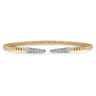 14K Yellow Gold Diamond Open Bangle Bracelet 0.26ct-Bujukan - 0.25 ct
