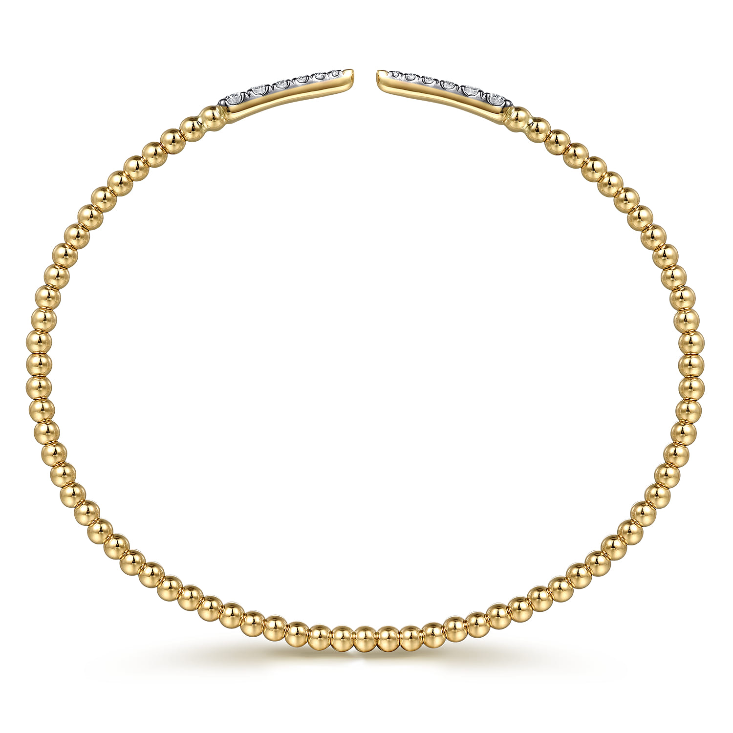 14K Yellow Gold Diamond Open Bangle Bracelet 0.26ct-Bujukan - 0.25 ct - Shot 3