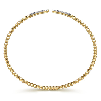14K Yellow Gold Diamond Open Bangle Bracelet 0.26ct-Bujukan