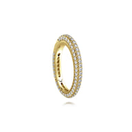 14K Yellow Gold Diamond Oval Lock