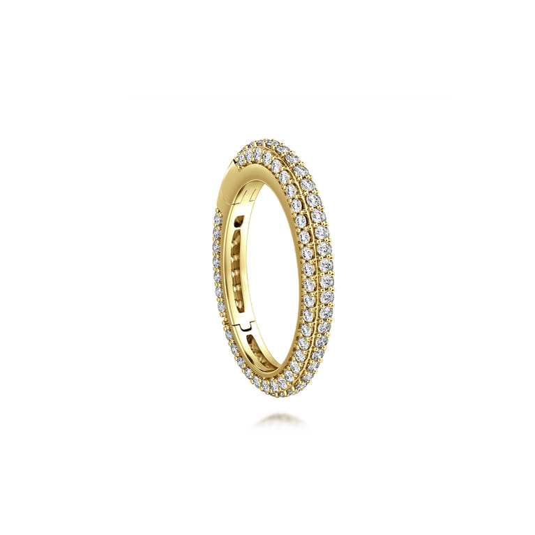 14K Yellow Gold Diamond Oval Lock - 1.35 ct - Shot 1