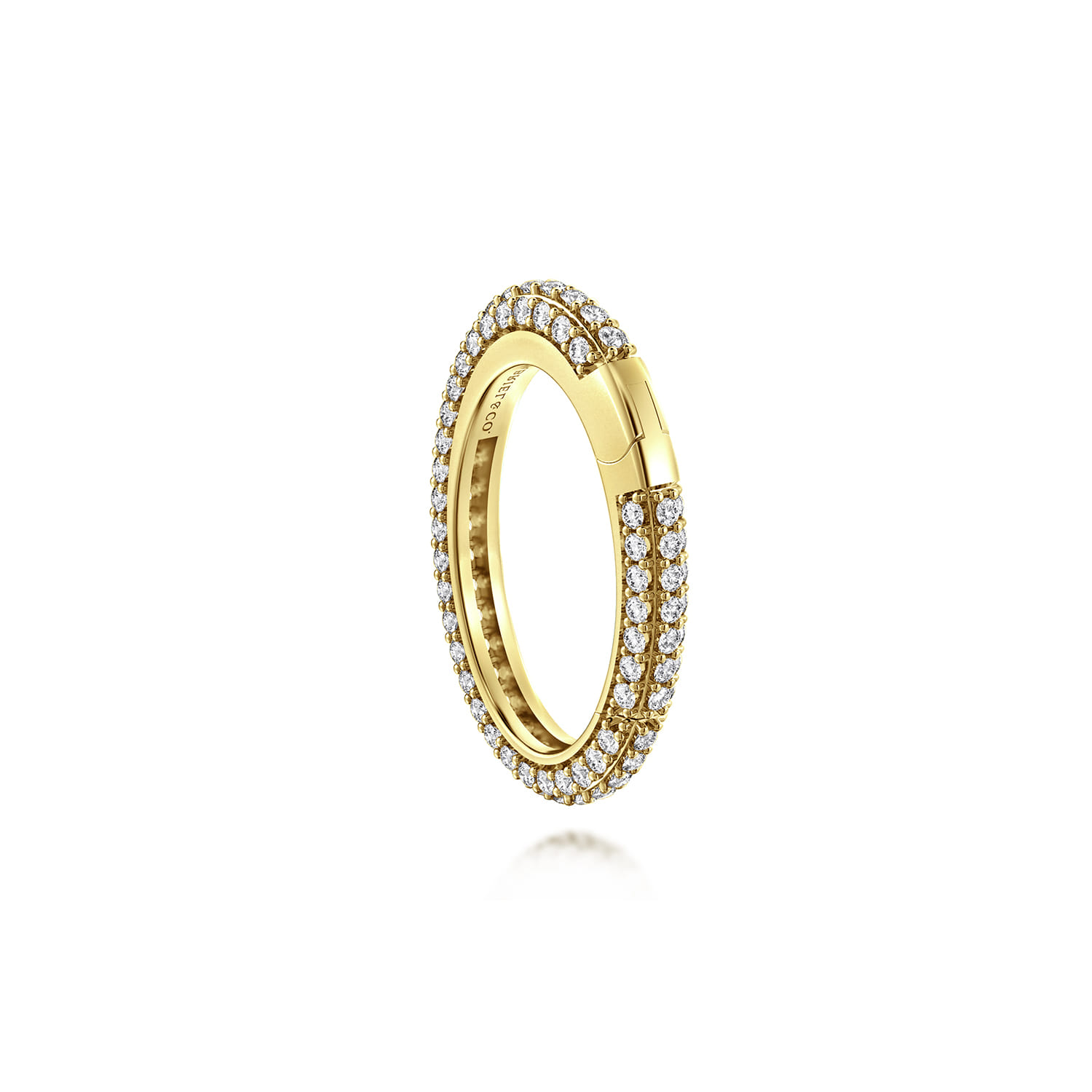 14K Yellow Gold Diamond Oval Lock - 1.35 ct - Shot 2