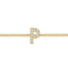 14K Yellow Gold Diamond P Initial Chain Bracelet - 0.06 ct