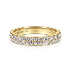 14K Yellow Gold Diamond Pavé Band Ring