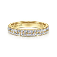 14K Yellow Gold Diamond Pave Band Ring