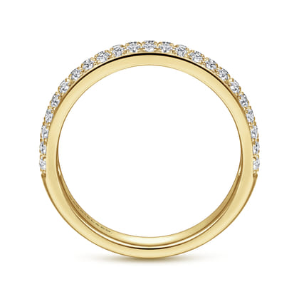 14K Yellow Gold Diamond Pave Band Ring