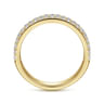 14K Yellow Gold Diamond Pave Band Ring - 0.5 ct