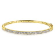 14K Yellow Gold Diamond Pave Bangle