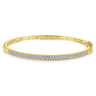 14K Yellow Gold Diamond Pave Bangle - 1.05 ct