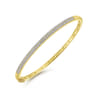 14K Yellow Gold Diamond Pave Bangle - 1.05 ct