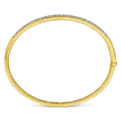 14K Yellow Gold Diamond Pave Bangle