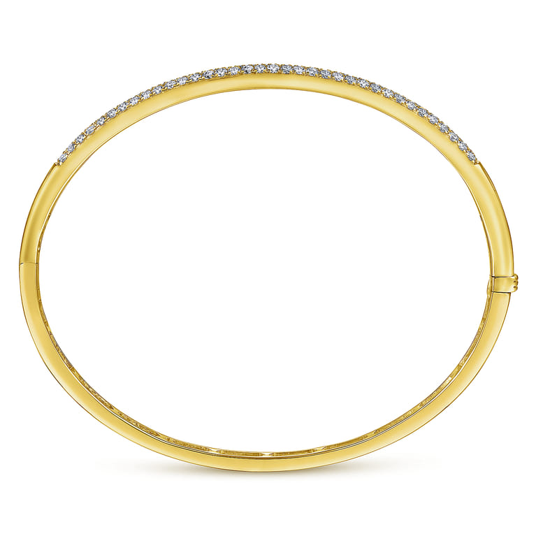 14K Yellow Gold Diamond Pave Bangle - 1.05 ct - Shot 3
