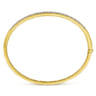 14K Yellow Gold Diamond Pave Bangle - 1.05 ct