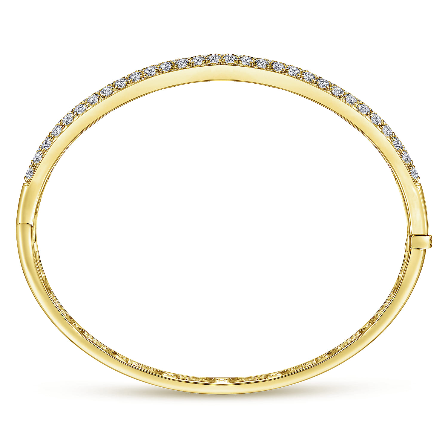14K Yellow Gold Diamond Pave Bangle - 2.89 ct - Shot 3