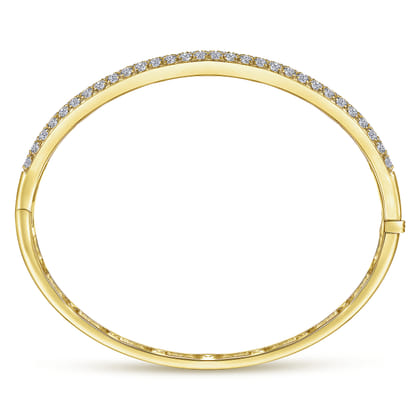 14K Yellow Gold Diamond Pave Bangle