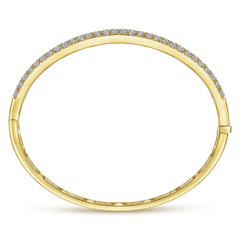 14K Yellow Gold Diamond Pave Bangle - 2.89 ct - Shot 3
