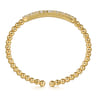 14K Yellow Gold Diamond Pave Bar Bujukan Bead Split Bangle - 2.4 ct