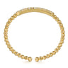 14K Yellow Gold Diamond Pave Bar Bujukan Bead Split Bangle - 2.4 ct