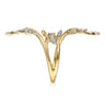 14K Yellow Gold Diamond Pave Branch Wrap Ring - 0.3 ct