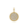 14K Yellow Gold Diamond Pave Bujukan 24mm Medallion Pendant With Detachable Bail - 2 ct