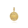 14K Yellow Gold Diamond Pave Bujukan 24mm Medallion Pendant With Detachable Bail - 2 ct