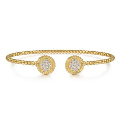 14K Yellow Gold Diamond Pave Bujukan Bangle