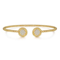 14K Yellow Gold Diamond Pave Bujukan Bangle