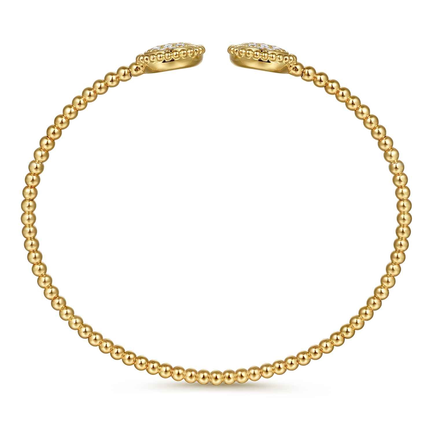 14K Yellow Gold Diamond Pave Bujukan Bangle - 0.35 ct - Shot 3