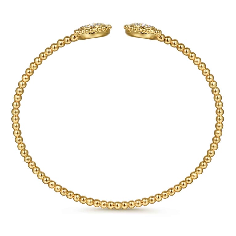 14K Yellow Gold Diamond Pave Bujukan Bangle - 0.35 ct - Shot 3