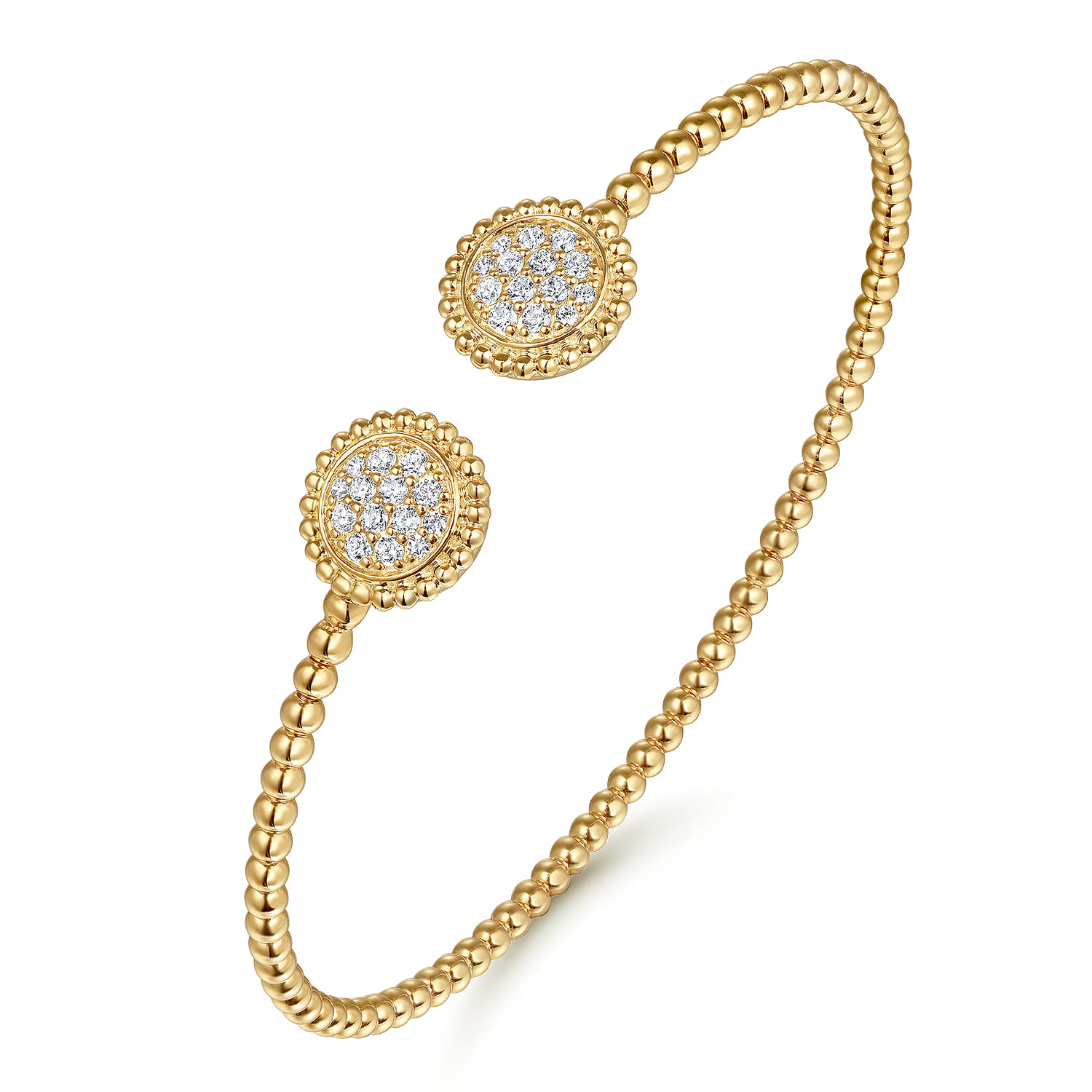 14K Yellow Gold Diamond Pave Bujukan Bangle - 0.35 ct - Shot 2
