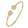14K Yellow Gold Diamond Pave Bujukan Bangle - 0.35 ct