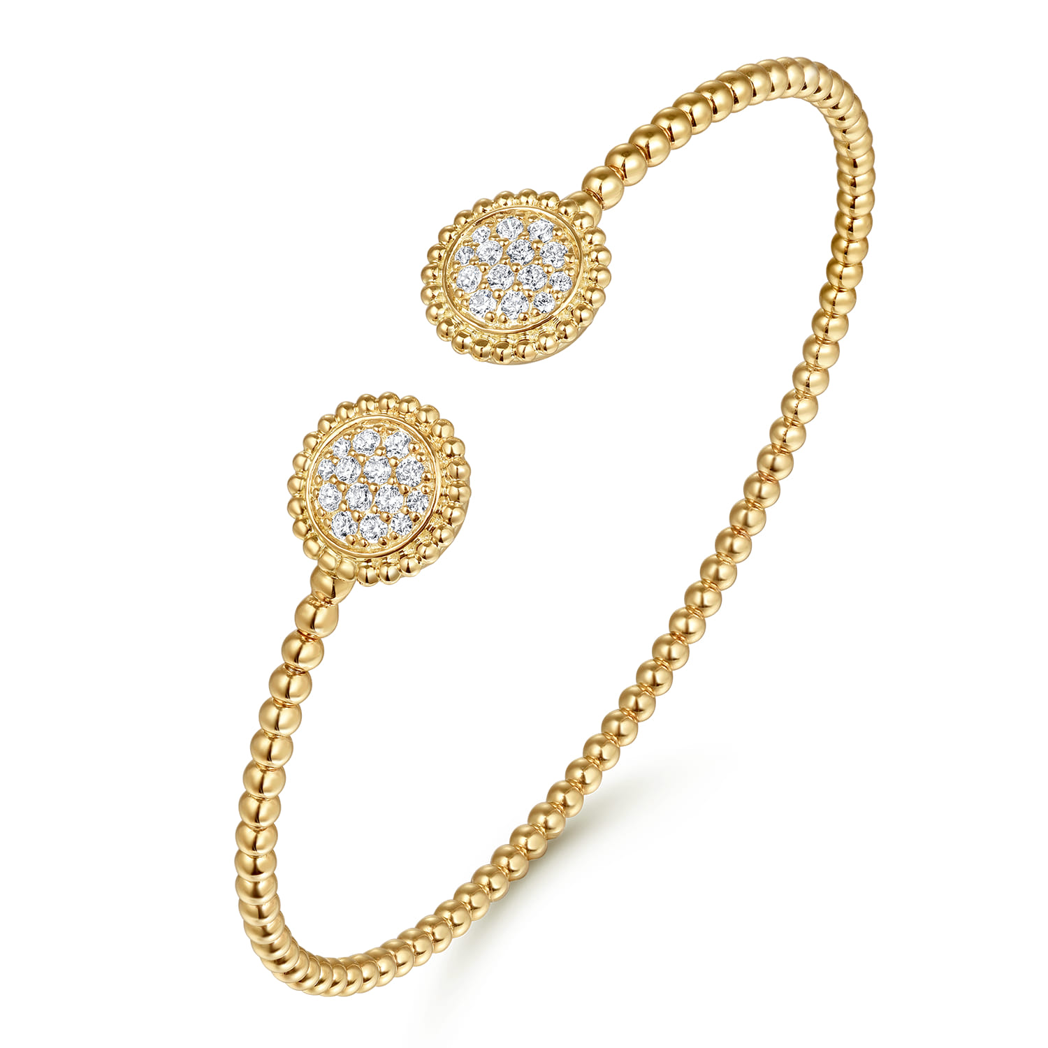 14K Yellow Gold Diamond Pave Bujukan Bangle - 0.35 ct - Shot 2