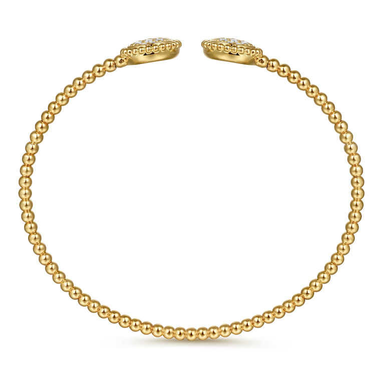 14K Yellow Gold Diamond Pave Bujukan Bangle - 0.35 ct - Shot 3