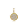 14K Yellow Gold Diamond Pave Bujukan Medallion Pendant in size 18mm With Detachable Bail - 0.8 ct