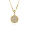 14K Yellow Gold Diamond Pave Bujukan Medallion Pendant in size 18mm With Detachable Bail - 0.8 ct